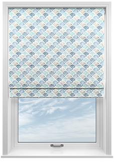 Foxley Faux Silk, Marine - Twist&Fit Roman Blind